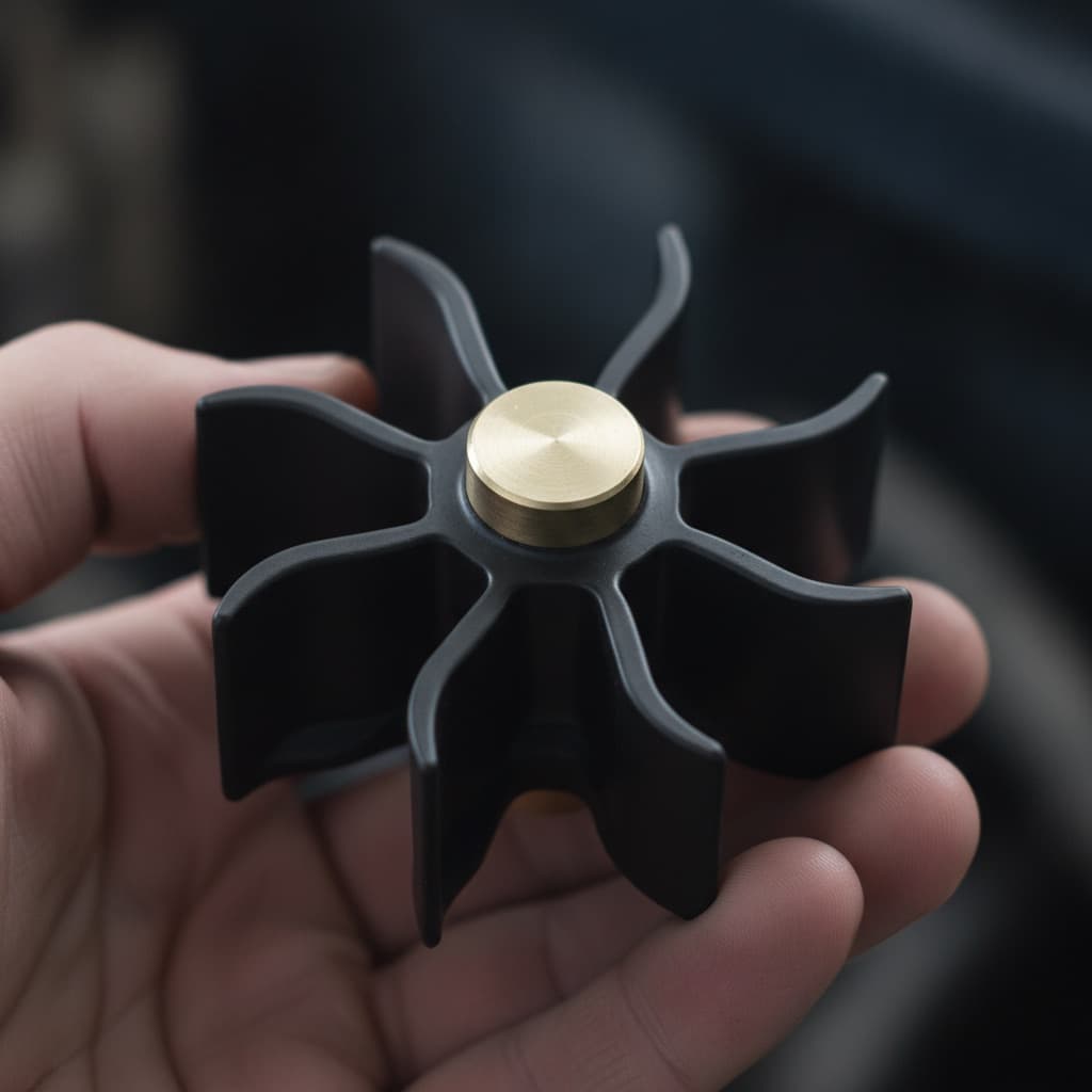 New water-pump impeller with full flexible vanes installed and ready for service